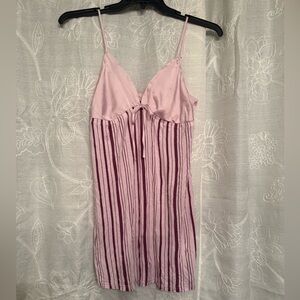 Pale and Deep Purple Striped Nightgown